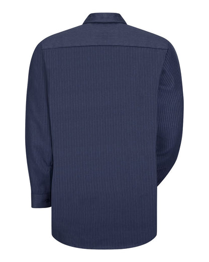 Red Kap Men's Tall Industrial Long Sleeve Work Shirt SP14T #color_NL-Navy/ Light Blue
