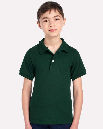 JERZEES Youth Dri-Power® Polo 437K #colormdl_Forest Green