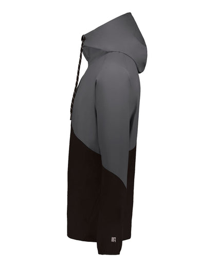 Russell Athletic Unisex Legend Hooded Quarter-Zip Pullover R20DSM #color_Stealth/ Black