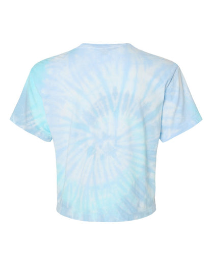 Colortone Women's Tie-Dyed Crop T-Shirt 1050 #color_Lagoon