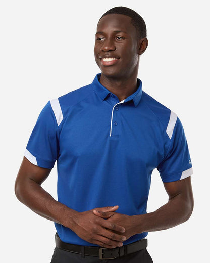 Badger Men's On the Rise Polo 3350 #colormdl_Royal/ White