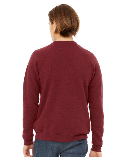 BELLA + CANVAS Sponge Fleece Raglan Crewneck Sweatshirt 3901 #colormdl_Cardinal Triblend