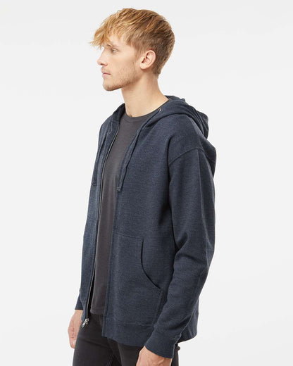 Independent Trading Co. Midweight Full-Zip Hooded Sweatshirt SS4500Z #colormdl_Classic Navy Heather