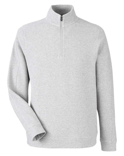 North End Men's Spirit Textured Quarter-Zip Pullover NE725 #color_Platinum Heather