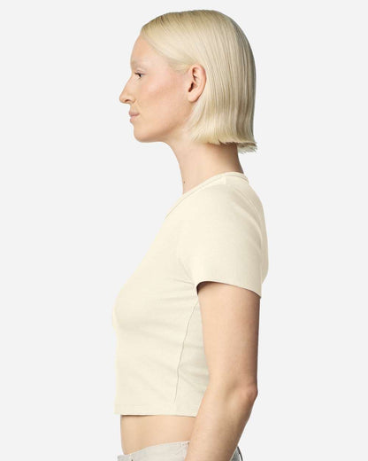 American Apparel Women's Baby Rib Cropped Tee BR210 #colormdl_Bone