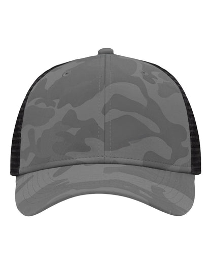 Sportsman Traditional Lo-Pro Mesh Back Trucker Fit Cap SP1450 #color_Grey Camo/ Black