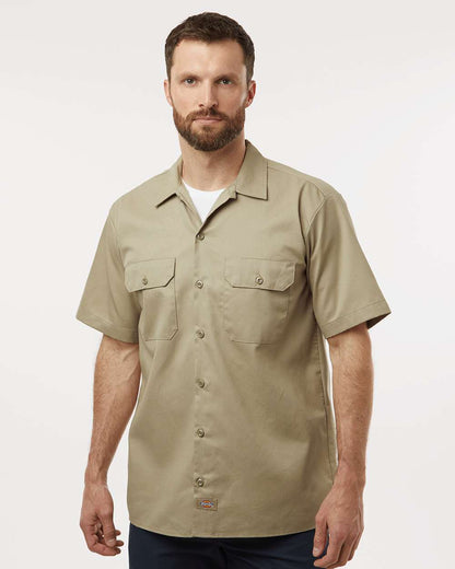 Dickies Short Sleeve Work Shirt - Tall Sizes 2574T #colormdl_Khaki