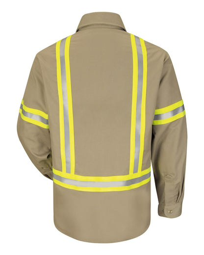 Bulwark Enhanced Visibility Uniform Shirt SLDT #color_Khaki