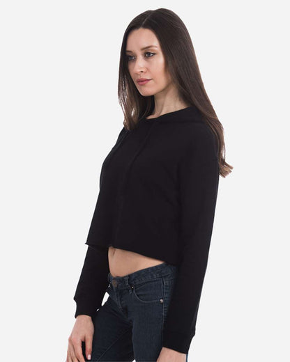 Lane Seven Women's Cropped Fleece Hooded Sweatshirt LS12000 #colormdl_Black