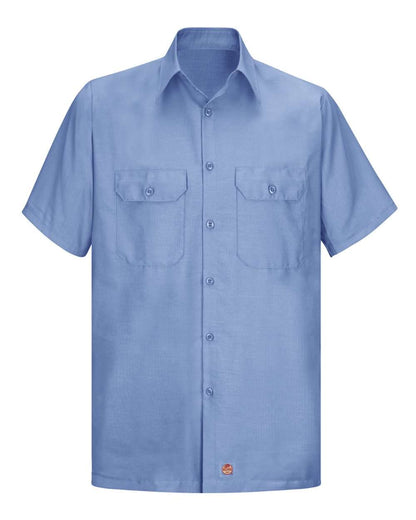 Red Kap Men's Tall Ripstop Short Sleeve Work Shirt SY60T #color_Light Blue
