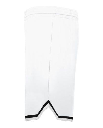 Alleson Athletic Youth Retro Basketball Shorts A54000 #color_White/ Black/ White