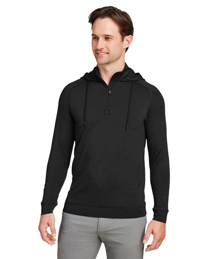 Swannies Unisex Vandyke Quarter-Zip Hooded Sweatshirt SWV600 #colormdl_Black/ Black