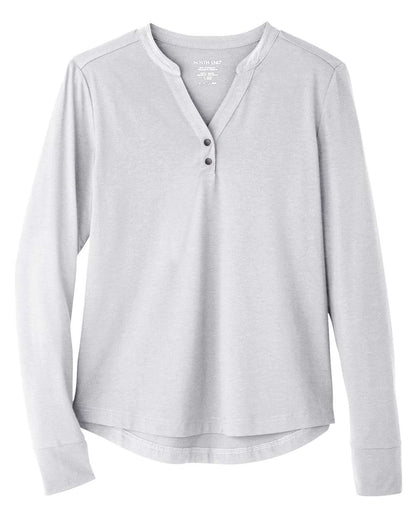 North End Women's JAQ Stretch Performance V-Neck Snap Pullover NE400W #color_Platinum