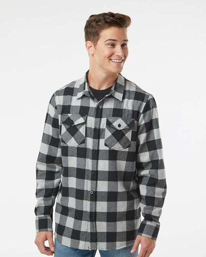 Independent Trading Co. Flannel Shirt EXP50F #colormdl_Grey Heather/ Black