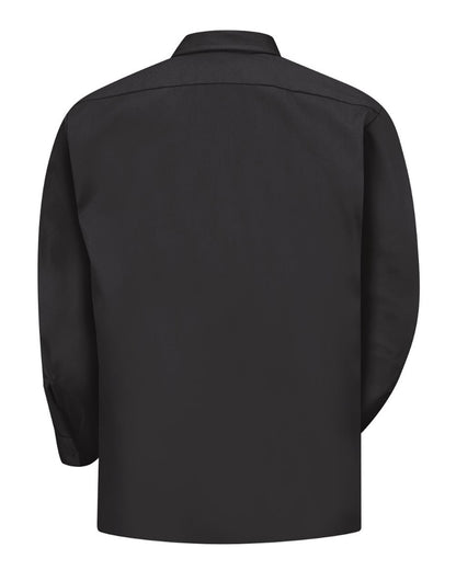 Red Kap Men's Utility Long Sleeve Work Shirt ST52 #color_Black