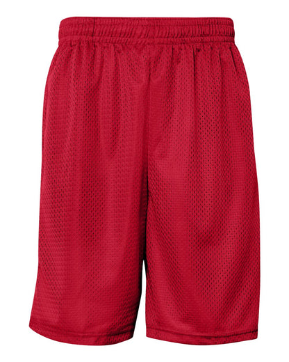 Badger Pro Mesh 9" Shorts with Pockets 7219 #color_Red