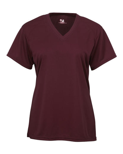 Badger Youth B-Core V-Neck T-Shirt 2162 #color_Maroon