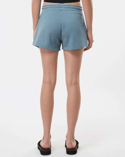 Independent Trading Co. Women’s Lightweight California Wave Wash Fleece Shorts PRM20SRT #colormdl_Misty Blue