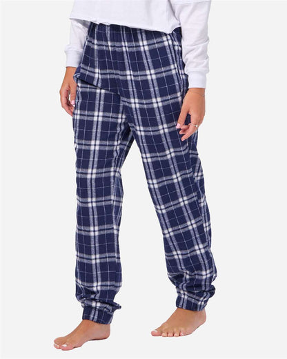 Boxercraft Unisex Flannel Joggers BM6625 #colormdl_Navy/ Silver Plaid