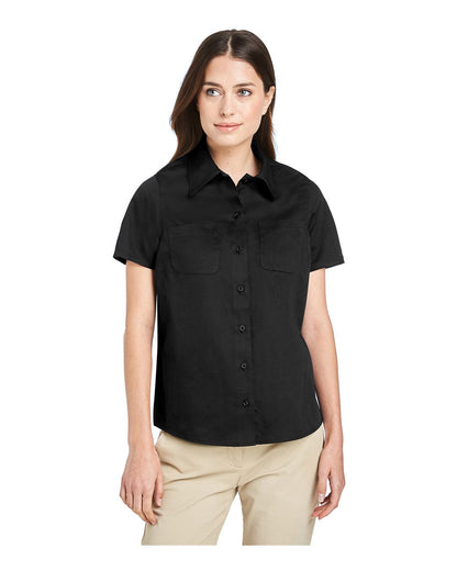 Harriton Women's Advantage IL Short Sleeve Dress Shirt M585W #colormdl_Black