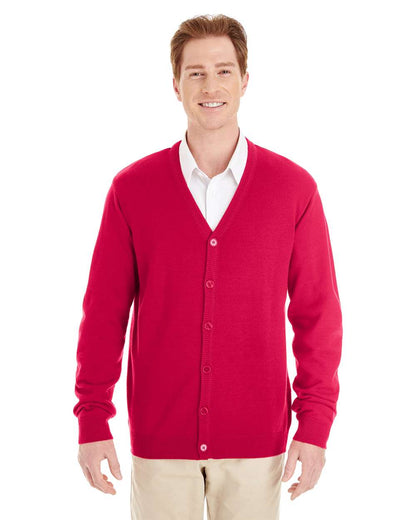 Harriton Men's Pilbloc™ V-Neck Button Cardigan Sweater M425 #colormdl_Red