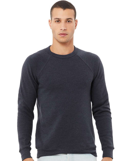 BELLA + CANVAS Sponge Fleece Raglan Crewneck Sweatshirt 3901 #colormdl_Heather Navy