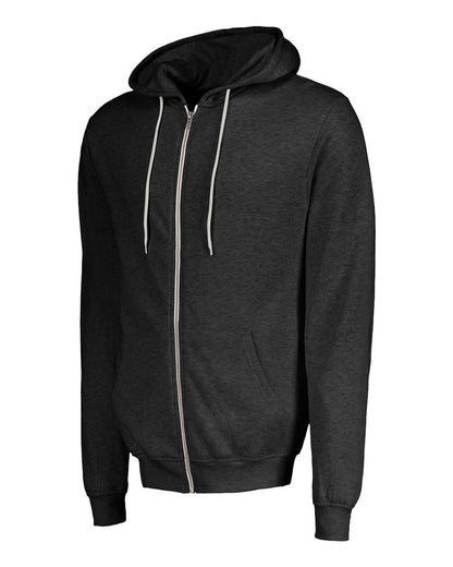 MV Sport Unisex Retro Heather Full-Zip Hooded Sweatshirt 2349 #color_Charcoal Heather