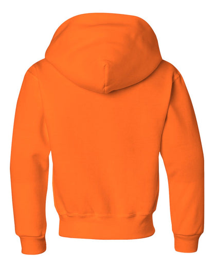 JERZEES Youth NuBlend® Hooded Sweatshirt 996YR #color_Safety Orange