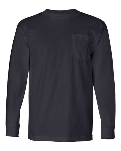 Bayside USA-Made Long Sleeve Pocket T-Shirt 8100 #color_Navy