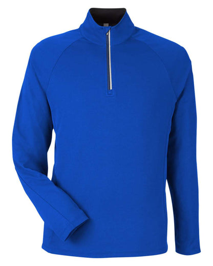 CORE365 Men's Origin Performance Pique Quarter-Zip Pullover CE418 #color_True Royal/ Carbon
