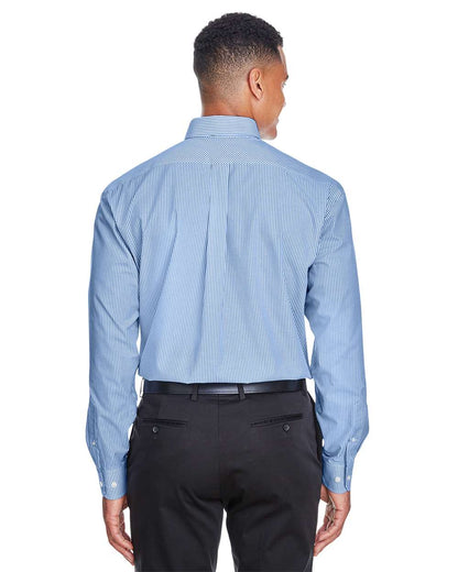 Devon & Jones Men's Crown Collection® Banker Stripe Woven Dress Shirt D645 #colormdl_French Blue