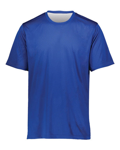 Augusta Sportswear Youth Short Sleeve Mesh Reversible Jersey 1603 #color_Royal/ White