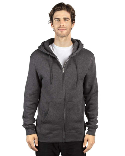 Threadfast Apparel Unisex Fleece Full-Zip Hooded Sweatshirt 320Z #colormdl_Charcoal Heather