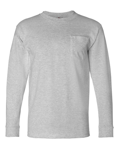 Bayside USA-Made Long Sleeve Pocket T-Shirt 8100 #color_Dark Ash