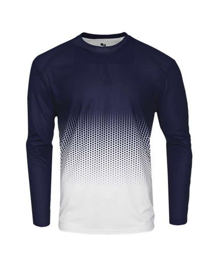 Badger Hex 2.0 Long Sleeve T-Shirt 4224 #color_Navy