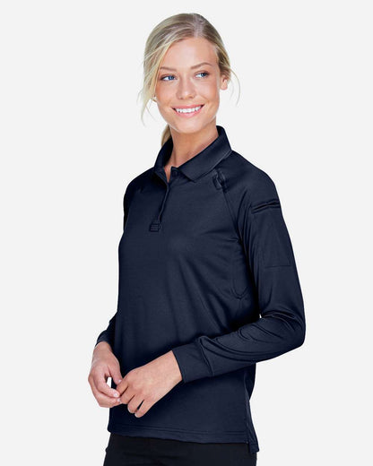 Harriton Women's Advantage Long Sleeve Tactical Polo M211LW #colormdl_Dark Navy