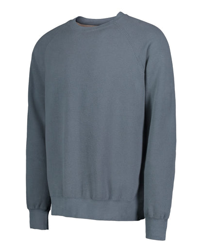 MV Sport Men's Vintage Fleece Raglan Crewneck Sweatshirt 17116 #color_Marine