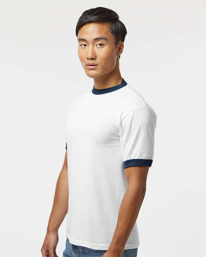 Augusta Sportswear 50/50 Ringer T-Shirt 710 #colormdl_White/ Navy