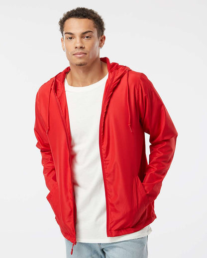 Independent Trading Co. Lightweight Windbreaker Full-Zip Jacket EXP54LWZ #colormdl_Red