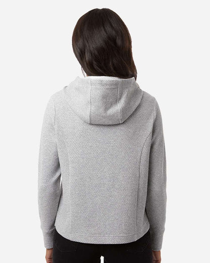 North End Women's Spirit Textured Hooded Pullover NE729W #colormdl_Platinum Heather