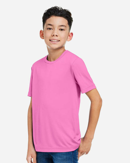 CORE365 Youth Capital Performance T-Shirt CE10Y #colormdl_Charity Pink