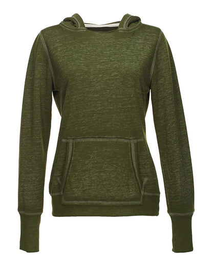J. America Women's Zen Fleece Hooded Sweatshirt 8912 #color_Twisted Olive