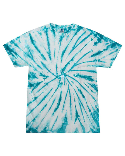 Colortone Unisex Multi-Color Tie-Dyed T-Shirt CD1000 #color_White/ Turquoise