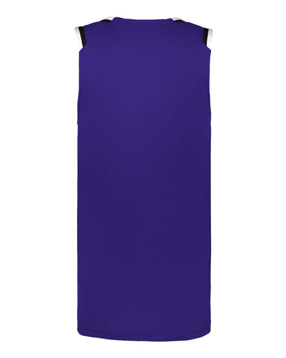 Alleson Athletic Youth Retro Basketball Jersey A53000 #color_Purple/ Black/ White