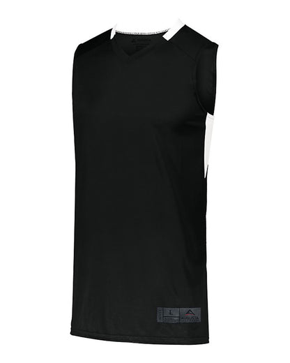 Augusta Sportswear Step-Back Basketball Jersey 1730 #color_Black/ White