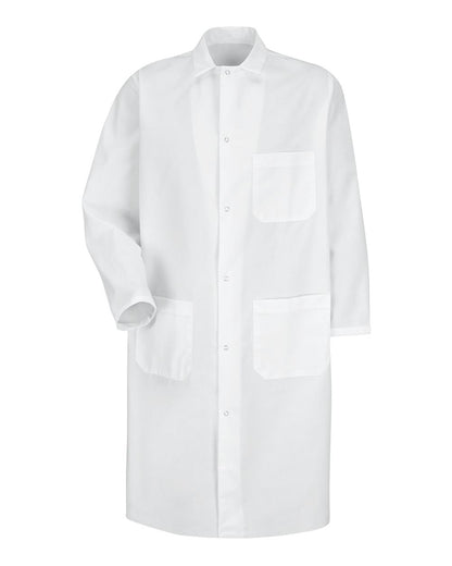 Red Kap Unisex Butcher Coat with Exterior Chest Pocket KS62 #color_White