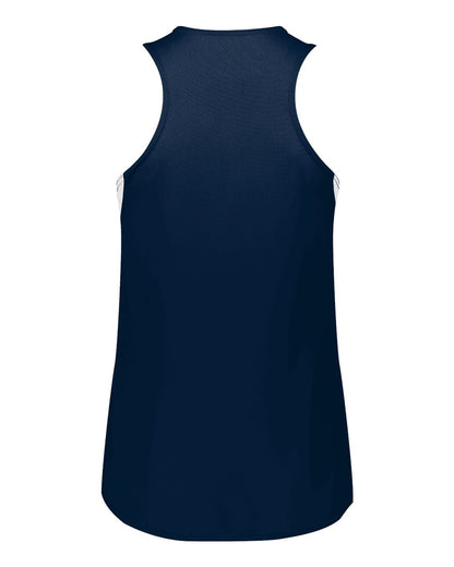 Holloway Women's PR Max Track Racerback Jersey 221335 #color_Navy/ White