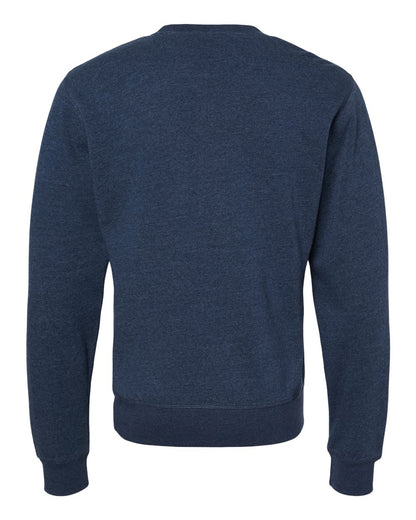 J. America Unisex Triblend Fleece Crewneck Sweatshirt 8870 #color_True Navy Triblend