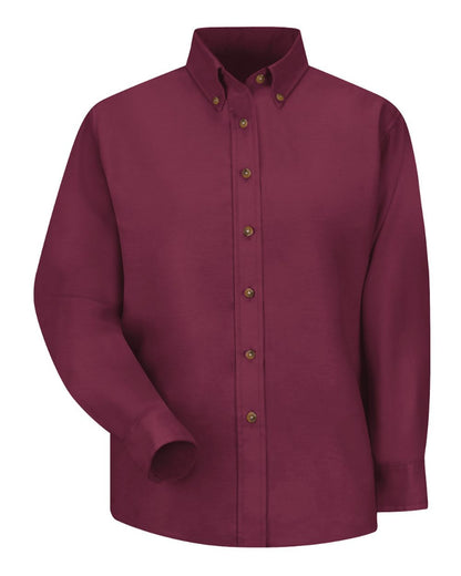 Red Kap Women's Poplin Dress Shirt SP91 #color_Burgundy
