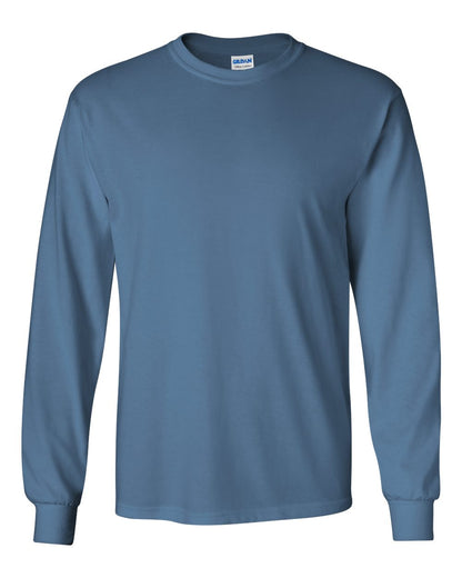 Gildan Unisex Ultra Cotton® Long Sleeve T-Shirt 2400 #color_Indigo Blue